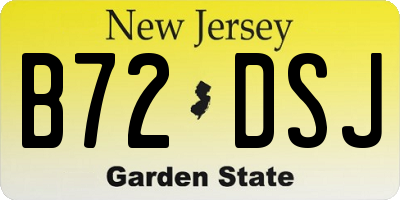 NJ license plate B72DSJ
