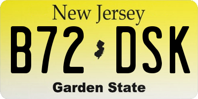 NJ license plate B72DSK