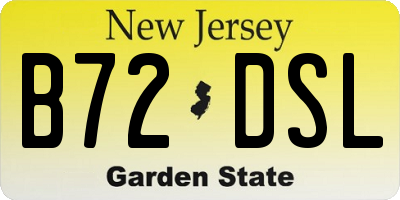NJ license plate B72DSL