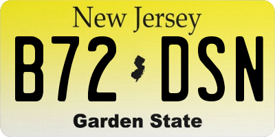 NJ license plate B72DSN