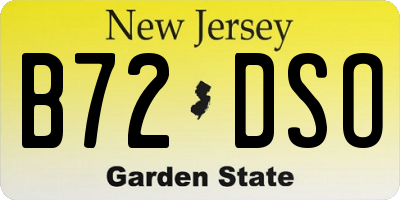 NJ license plate B72DSO