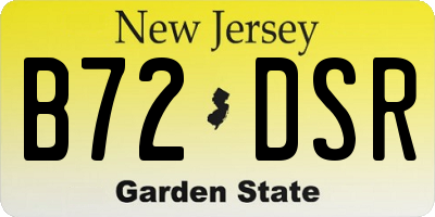 NJ license plate B72DSR