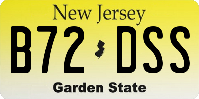 NJ license plate B72DSS