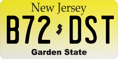 NJ license plate B72DST