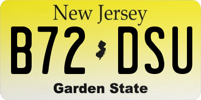 NJ license plate B72DSU