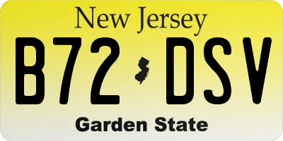 NJ license plate B72DSV