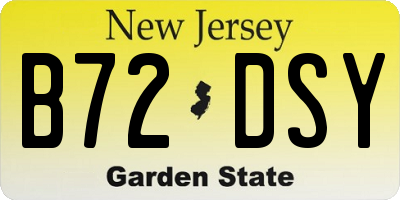 NJ license plate B72DSY