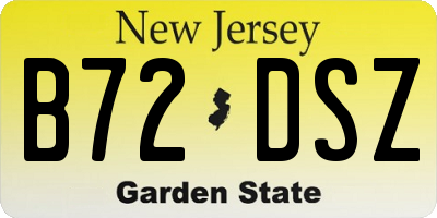 NJ license plate B72DSZ