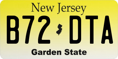 NJ license plate B72DTA