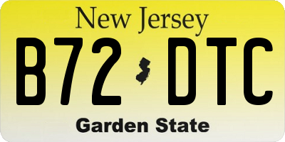 NJ license plate B72DTC