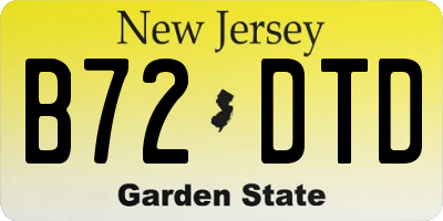 NJ license plate B72DTD
