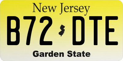NJ license plate B72DTE