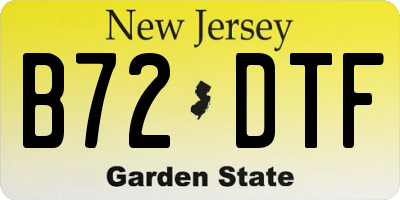 NJ license plate B72DTF