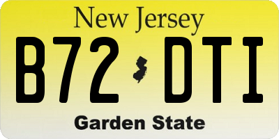 NJ license plate B72DTI
