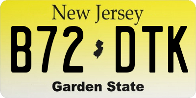NJ license plate B72DTK