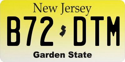 NJ license plate B72DTM