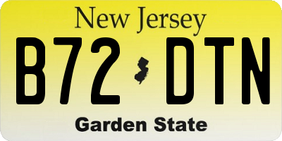 NJ license plate B72DTN