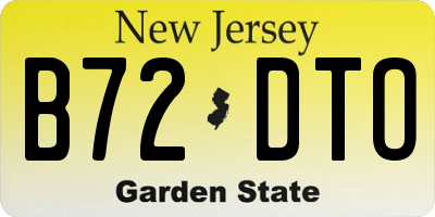 NJ license plate B72DTO
