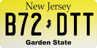 NJ license plate B72DTT
