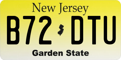 NJ license plate B72DTU