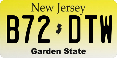 NJ license plate B72DTW