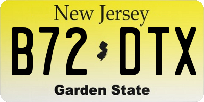 NJ license plate B72DTX
