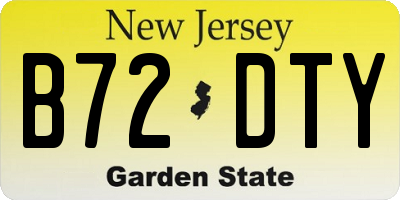 NJ license plate B72DTY