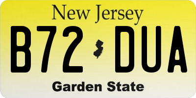 NJ license plate B72DUA