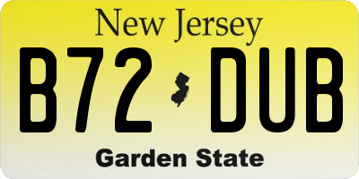 NJ license plate B72DUB