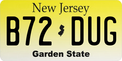 NJ license plate B72DUG