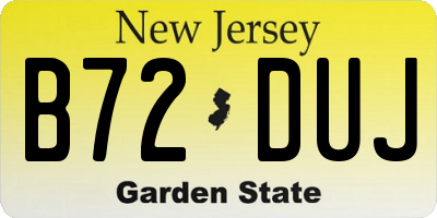 NJ license plate B72DUJ