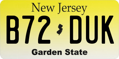 NJ license plate B72DUK