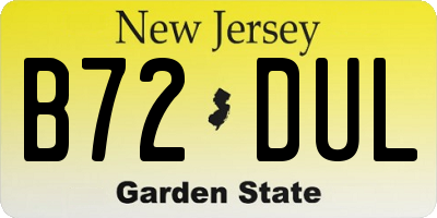 NJ license plate B72DUL