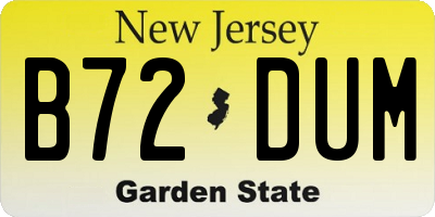 NJ license plate B72DUM