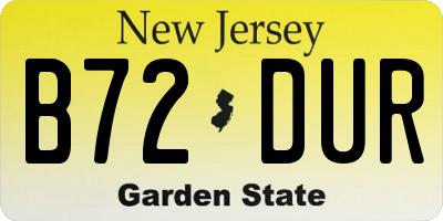 NJ license plate B72DUR