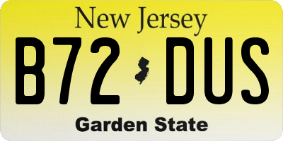 NJ license plate B72DUS