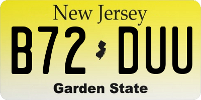 NJ license plate B72DUU