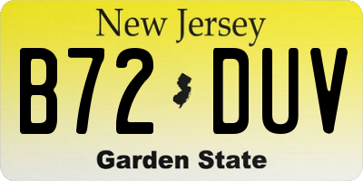 NJ license plate B72DUV