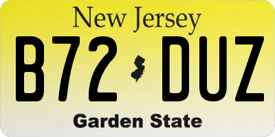 NJ license plate B72DUZ
