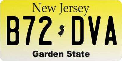 NJ license plate B72DVA