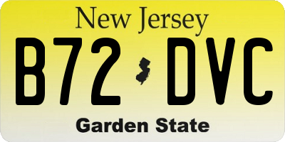 NJ license plate B72DVC