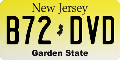 NJ license plate B72DVD