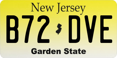 NJ license plate B72DVE