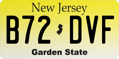 NJ license plate B72DVF