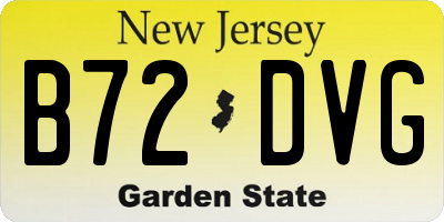 NJ license plate B72DVG