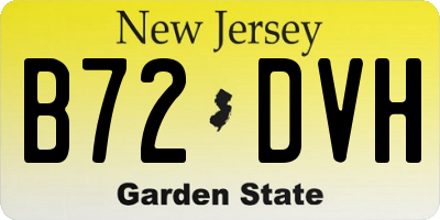 NJ license plate B72DVH