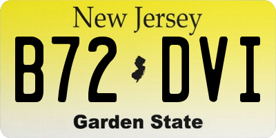 NJ license plate B72DVI