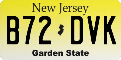 NJ license plate B72DVK