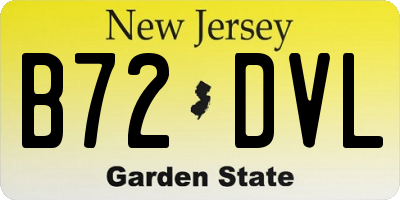 NJ license plate B72DVL
