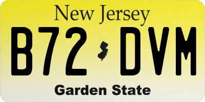 NJ license plate B72DVM